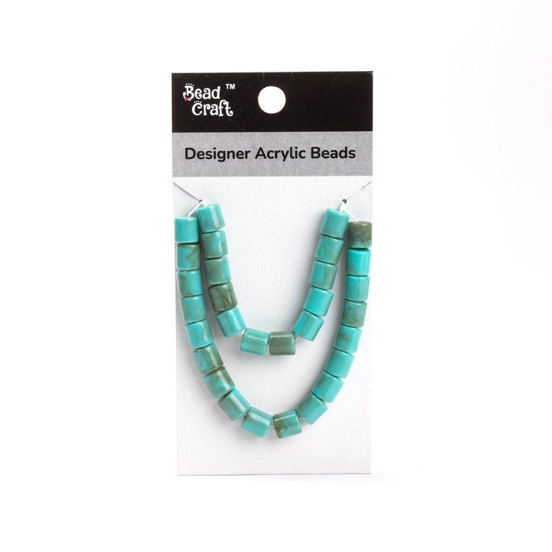 Designer Acrylic Beads Turquoise Approx 25gm 1 String