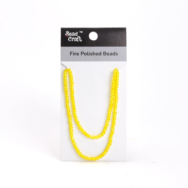 Fire Polished Beads Citrine Crystal 4mm 1 String