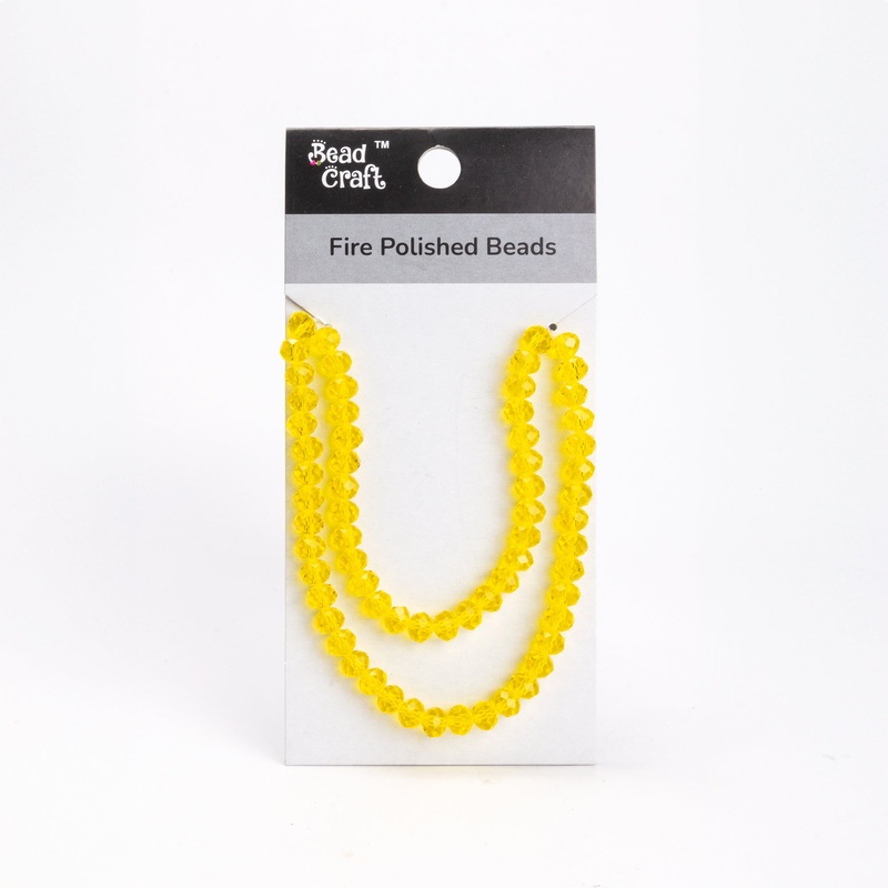 Fire Polished Beads Citrine Crystal 8mm 1 String