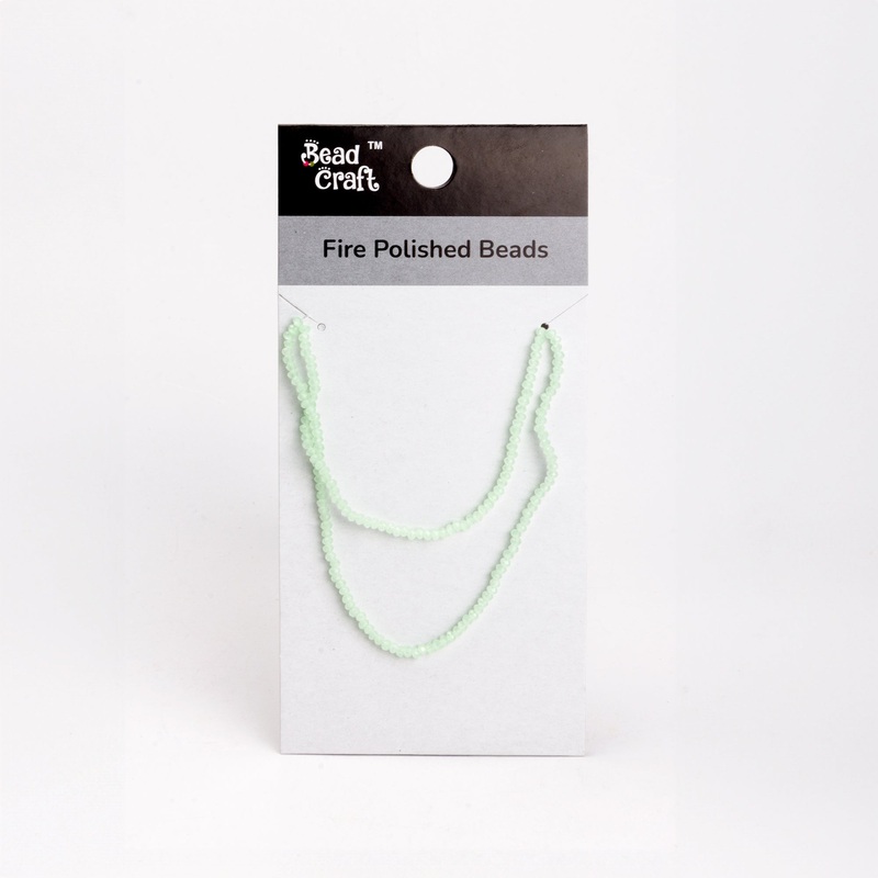Fire Polished Beads Opaque Jade 2mm 1 String