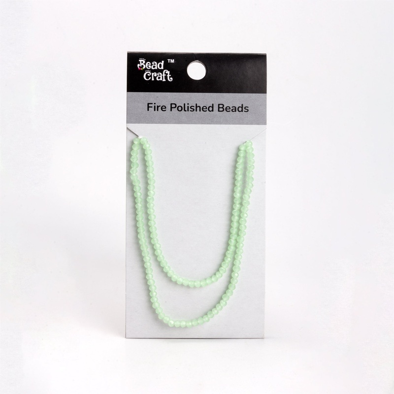 Fire Polished Beads Opaque Jade 4mm 1 String