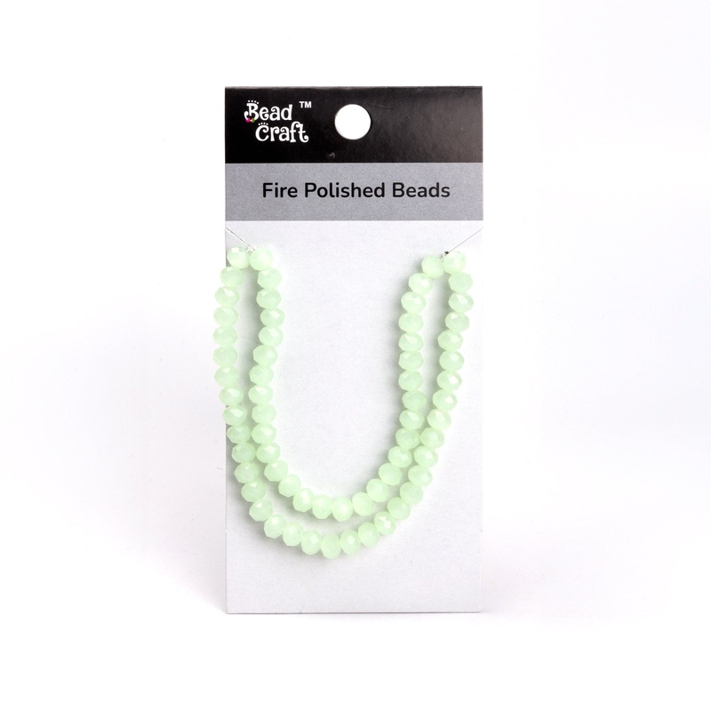 Fire Polished Beads Opaque Jade 8mm 1 String