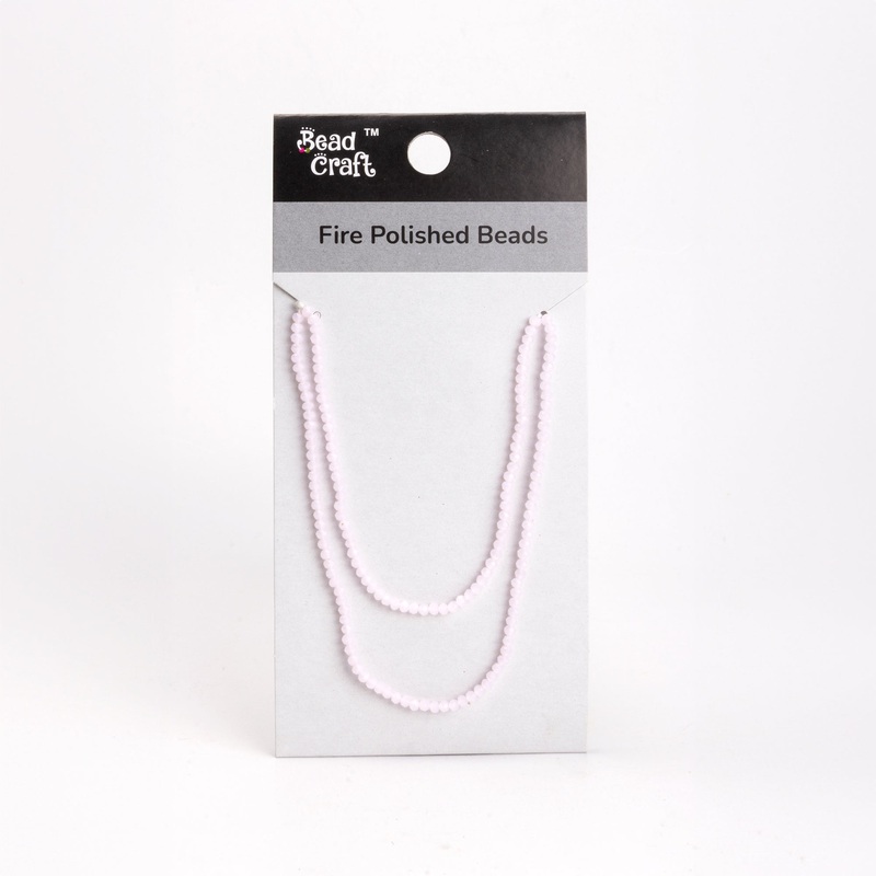Fire Polished Beads Opaque Rose 2mm 1 String