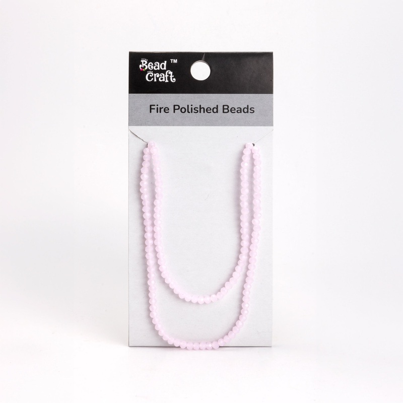 Fire Polished Beads Opaque Rose 4mm 1 String