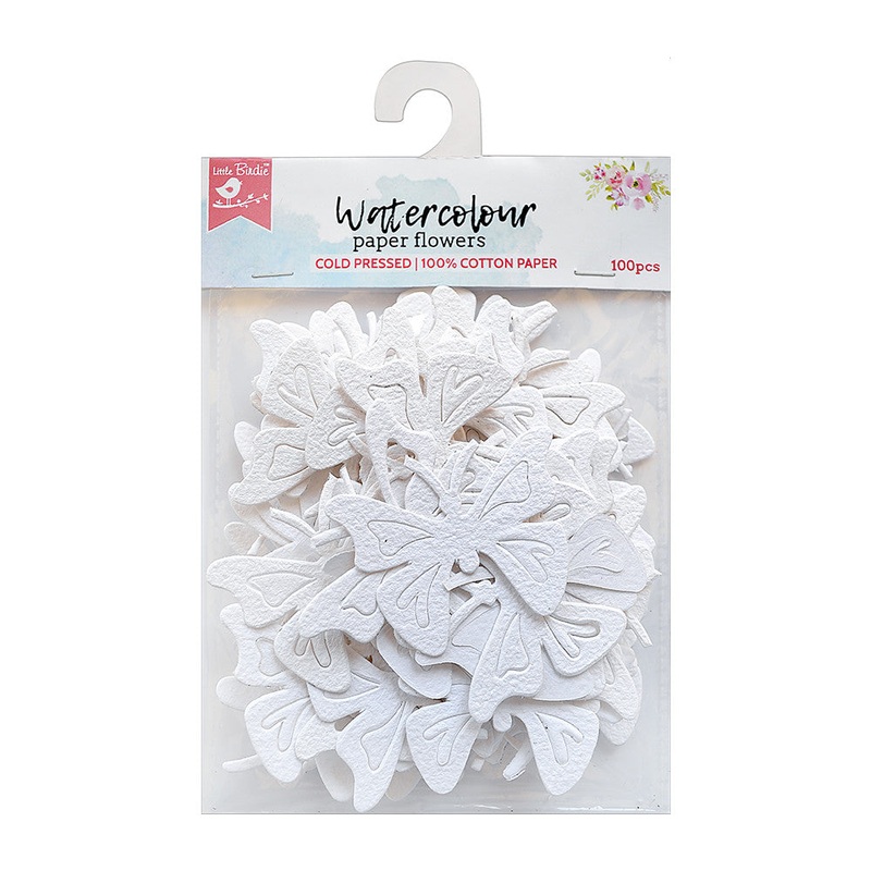 Watercolour Paper Butterflies And Dragonflies White 100Pcs Pbci Lb