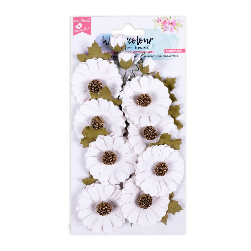 Watercolour Paper Flowers Fancy Daisies 11Pcs