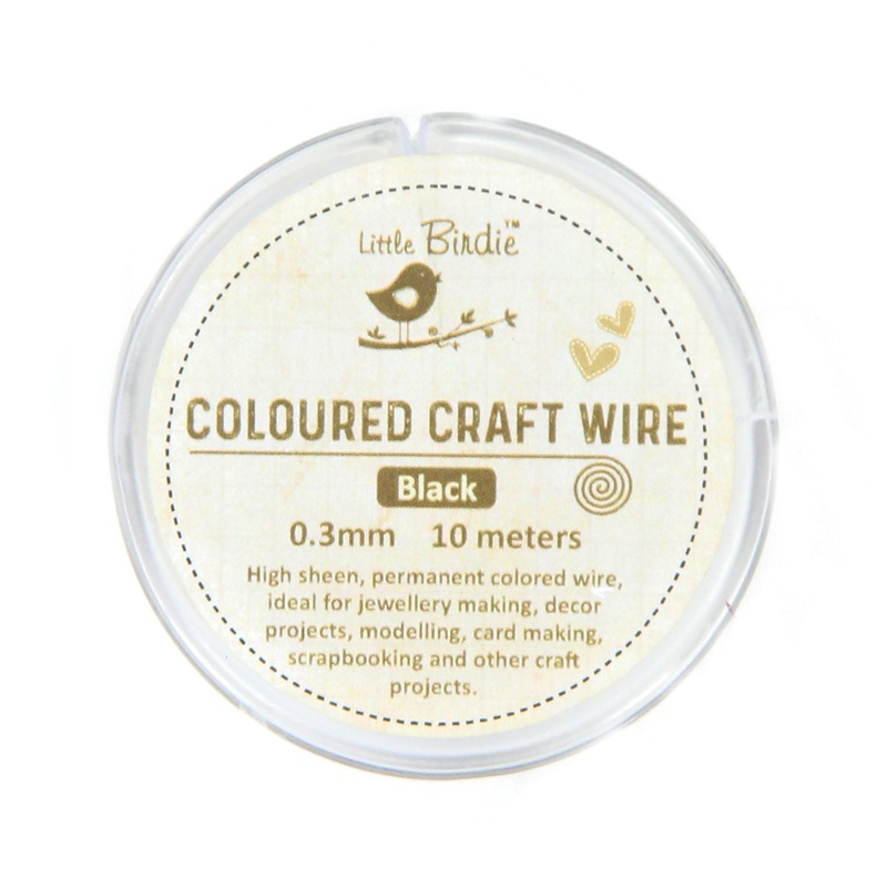 Colored Craft Wire 0.3 Mm Black 10Mtrs 1Pc Roll Ib
