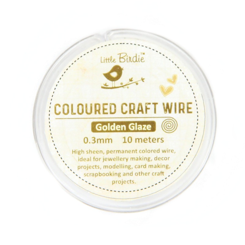 Colored Craft Wire 0.3 Mm Golden Glaze 10Mtrs 1Pc Roll Ib