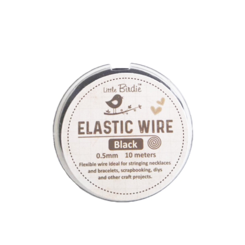Elastic Wire 0.5Mm Black 10Mtrs 1Pc Roll Ib