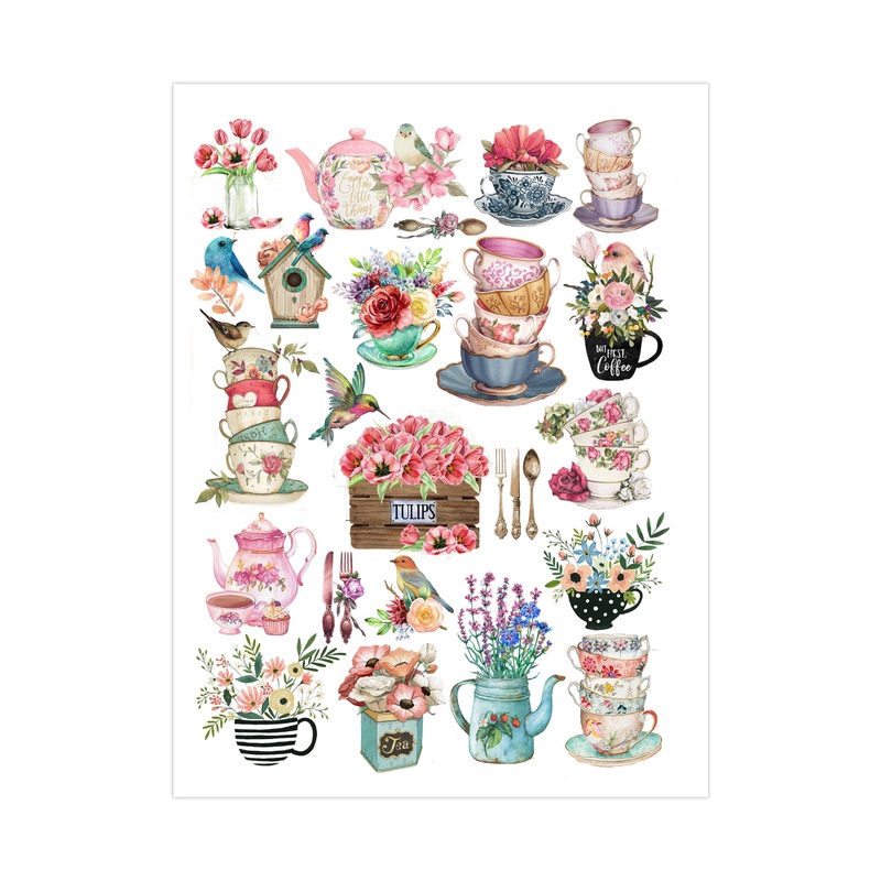 Deco Transfer Sheet Teatime Melodies 10Inch X 7.5Inch 1Pc Lb