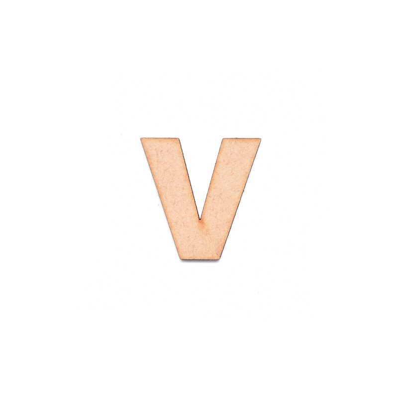 Mdf Alphabet Upper Case V 1Inch 2Mm Thick 1Pc