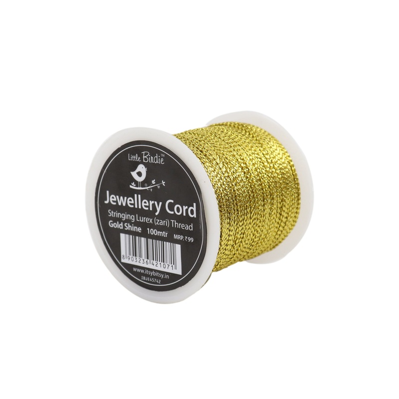 Stringing Zari Thread Gold Shine 100Mtrs 1Roll Ib