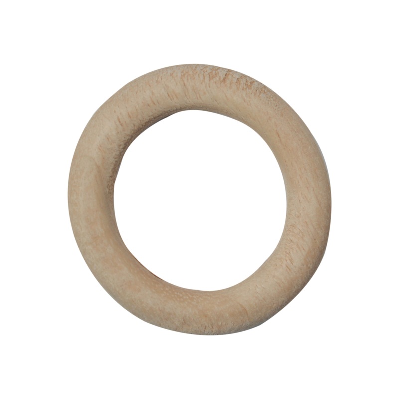 Wooden Rings 1.5Inch Dia Natural 10Pcs
