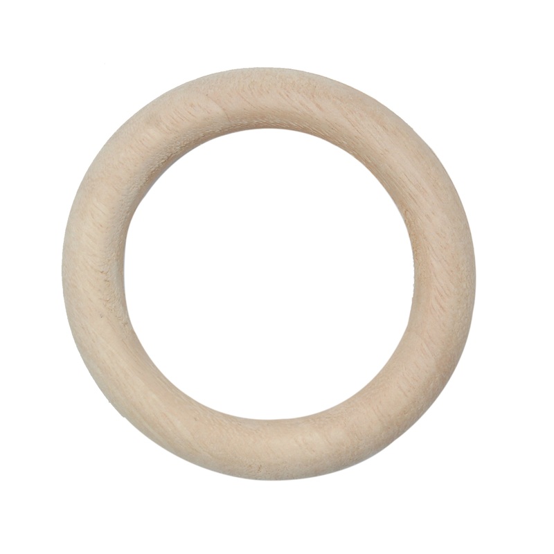 Wooden Rings 2.5Inch Dia Natural 5Pcs