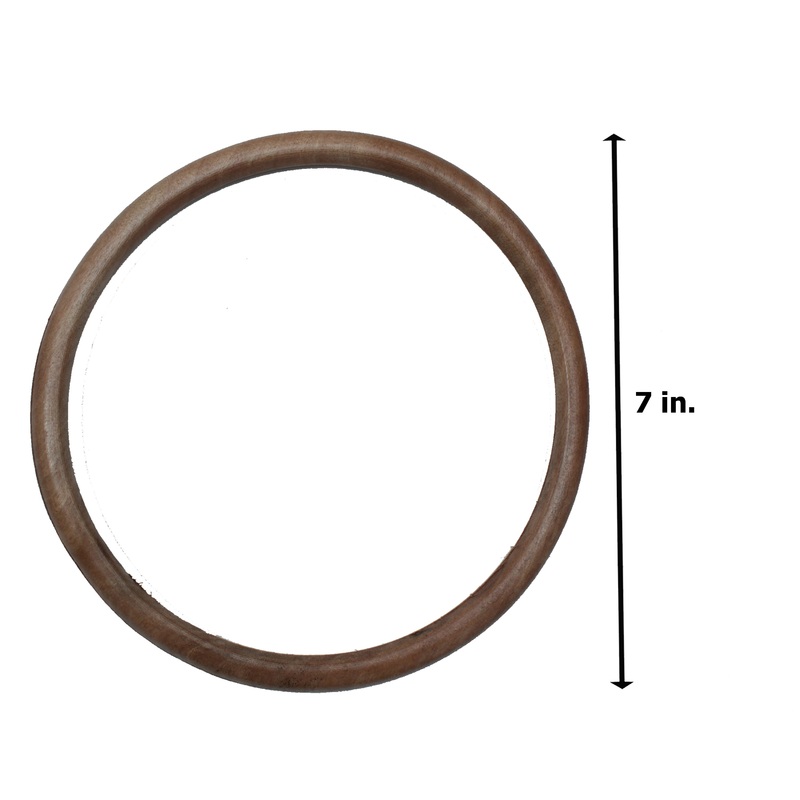 Wooden Rings 7Inch Dia Natural Polished 1Pc