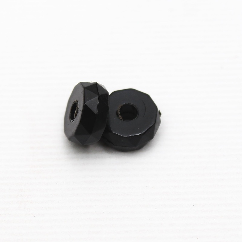 Beads Glossy Black Faceted O 7Mm X 3Mm 30G Pb Ib