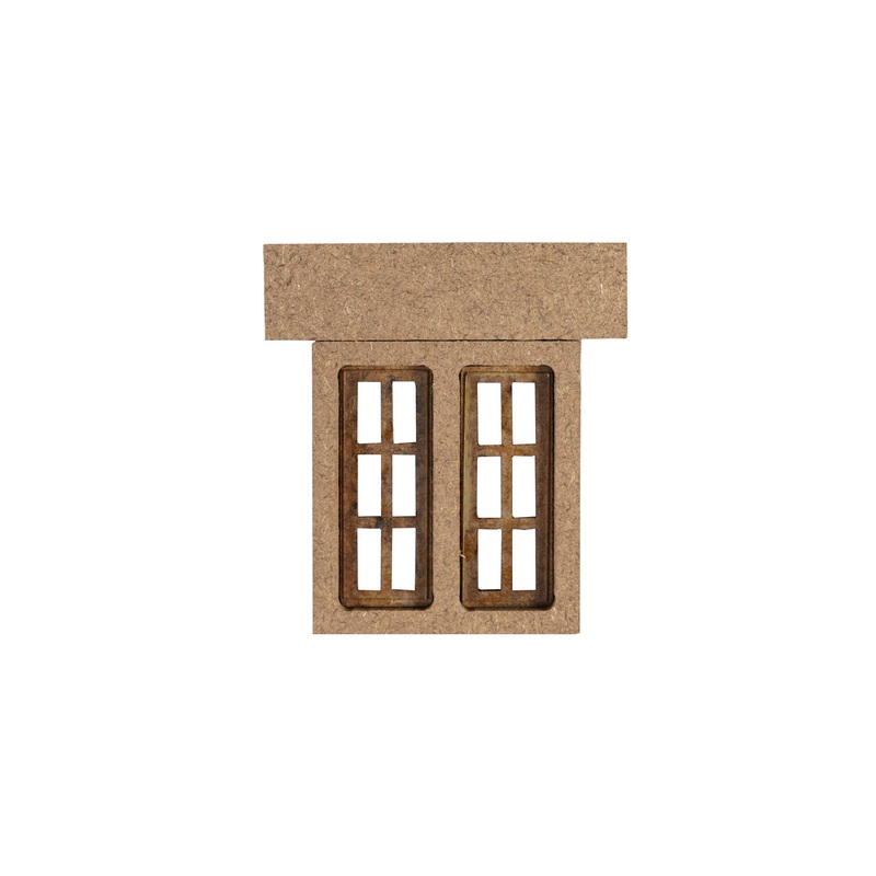 Build A Home 2 Door Window 6 Panel W44.7 X H49 mm 2pc