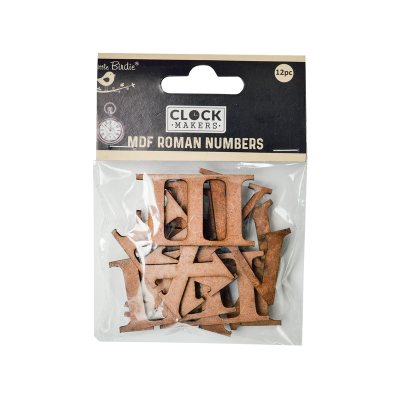 Clock Mdf Roman Numbers 1inch 1.9mm Thick 12pc
