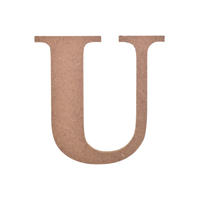 Mdf Alphabet Upper Case U 4 X 4Inch 5.5Mm Thick 1Pc Lb