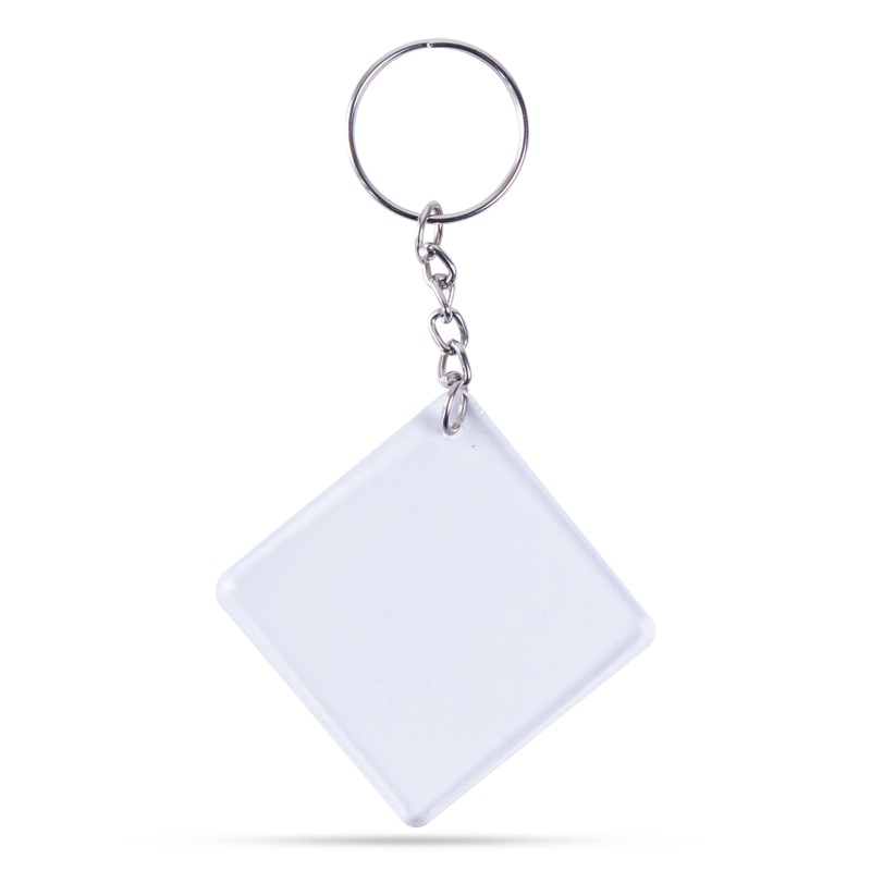 Acrylic Key Chain Square L 5 X W 5Cm 3.7Mm Thick 4 Pc