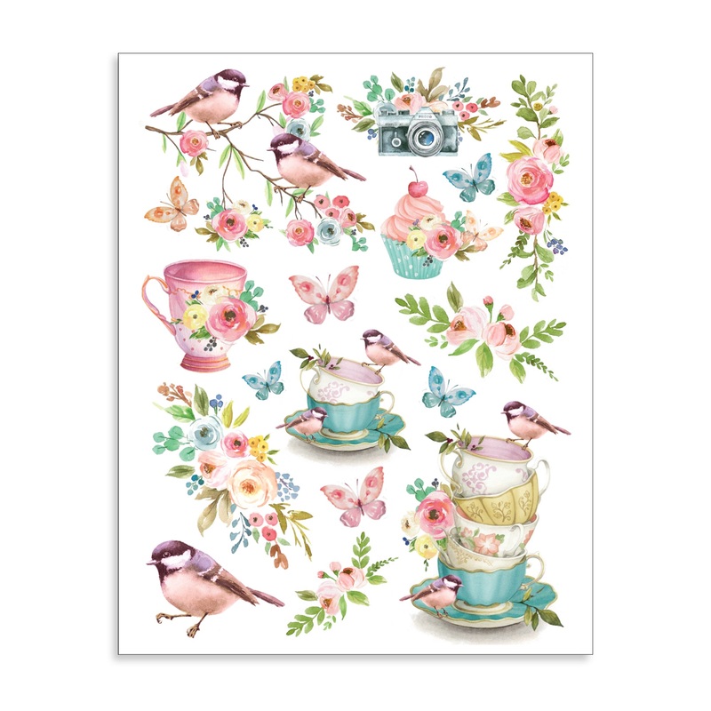 Deco Transfer Sheet Chirps And Tea 10inch X 7.5inch 1pc