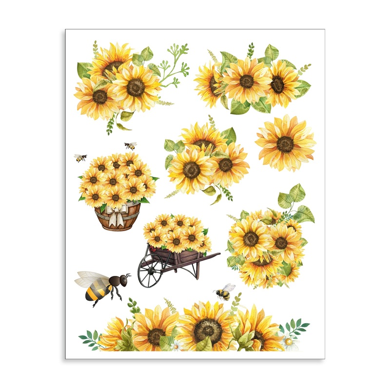 Deco Transfer Sheet Sunflower Valley 10inch X 7.5inch 1pc