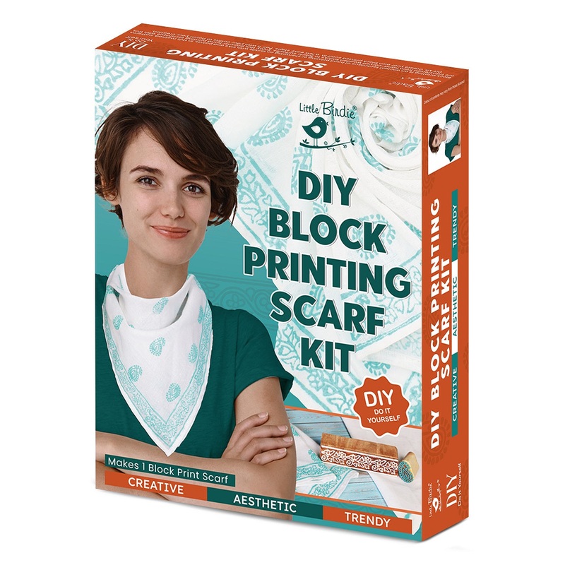 Diy Block Printing Scarf Kit 1Box