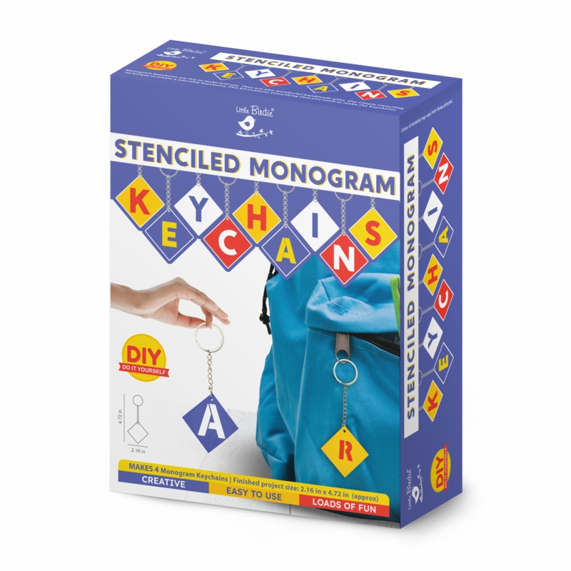 Diy Make Your Own Stencilled Monogram Key Chains Kit 1 Box