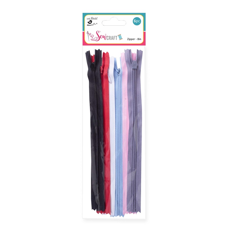 Zipper Blue Red White Black Pink Grey Each 1Pc 8 Inch 6Pc Pbhc Jy