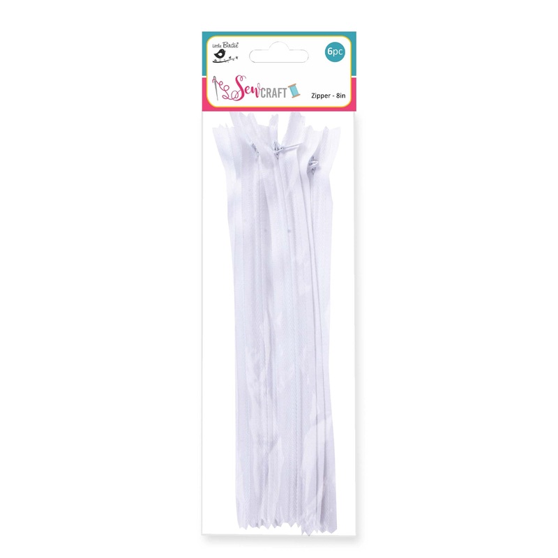 Zipper White 8 Inch 6Pc Pbhc Jy