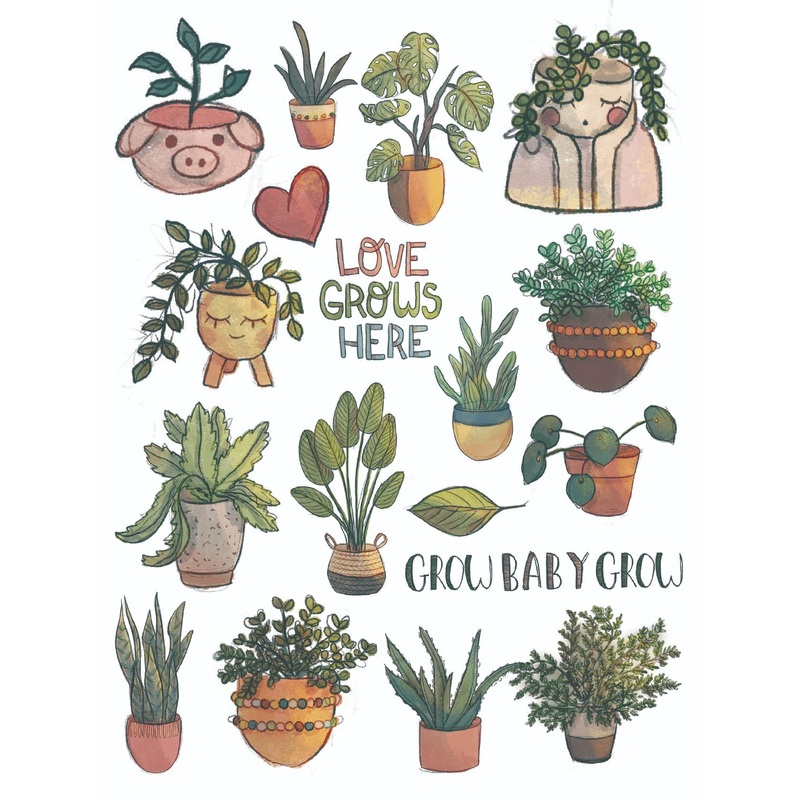 Deco Transfer Sheet Plant Love 10inch X 7.5inch 1pc