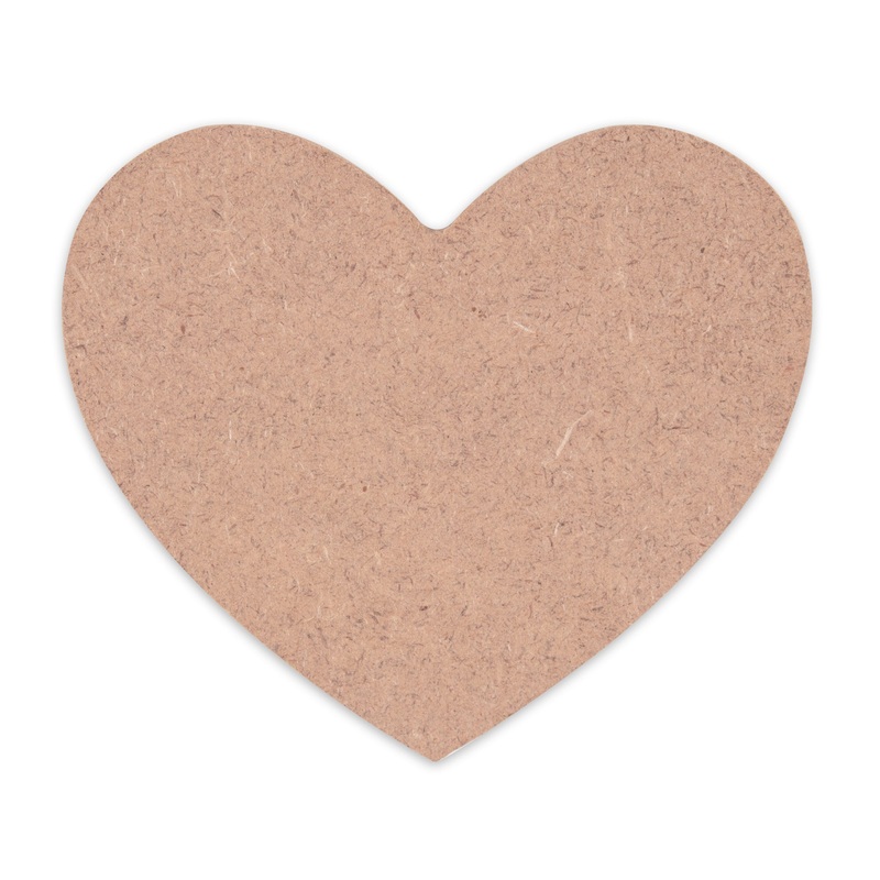 Mdf Coaster Heart W4 X H3.5Inch 5.5Mm Thick 1Pc Lb