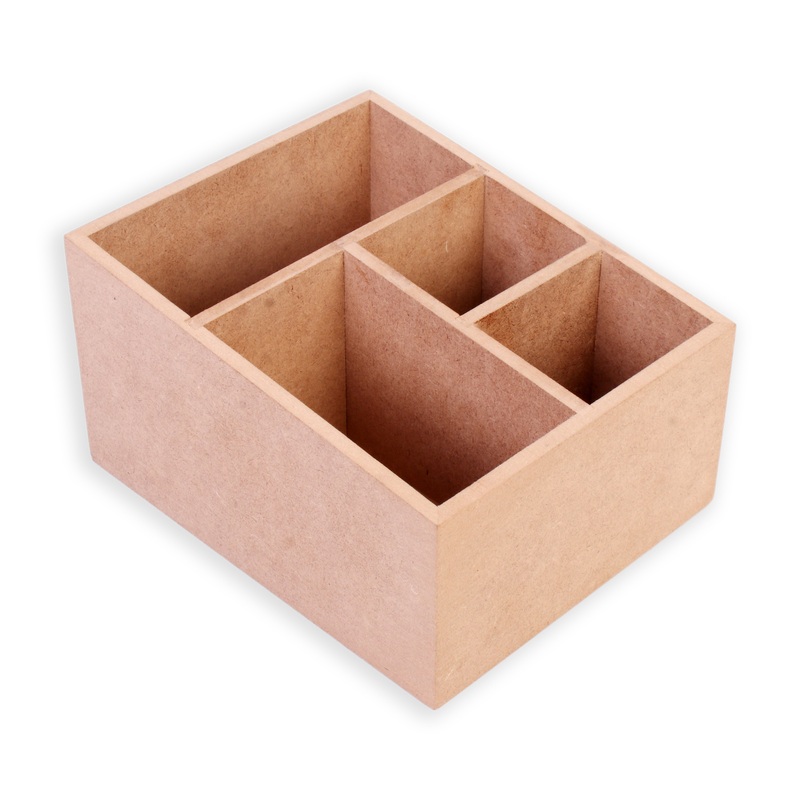 Mdf Multi Compartment Table Organizer L17 X W14Cm Approx 5.5Mm Thick 1Pc Sw Lb