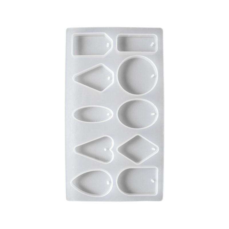 Silicone Mould Assorted 10 cavity Pendant Geometric Shapes 1pc