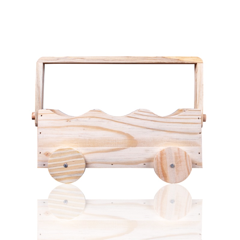 Wooden Storage Cart With Moveable Wheels 4 X 9 X 3Inch 1Pc