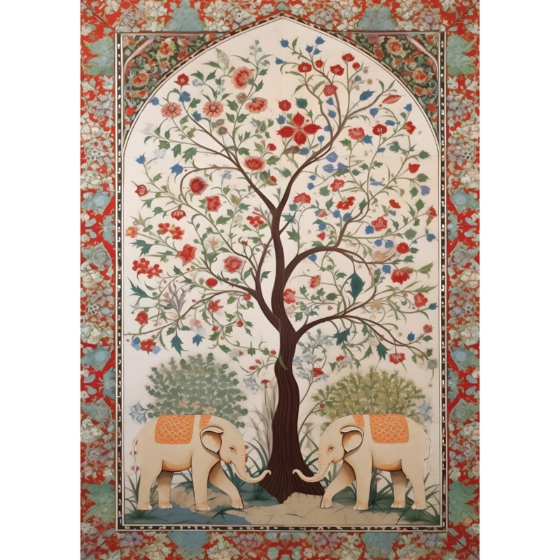 Filament Decoupage Paper Ethnic Garden 2 Designs A4 2 Sheet