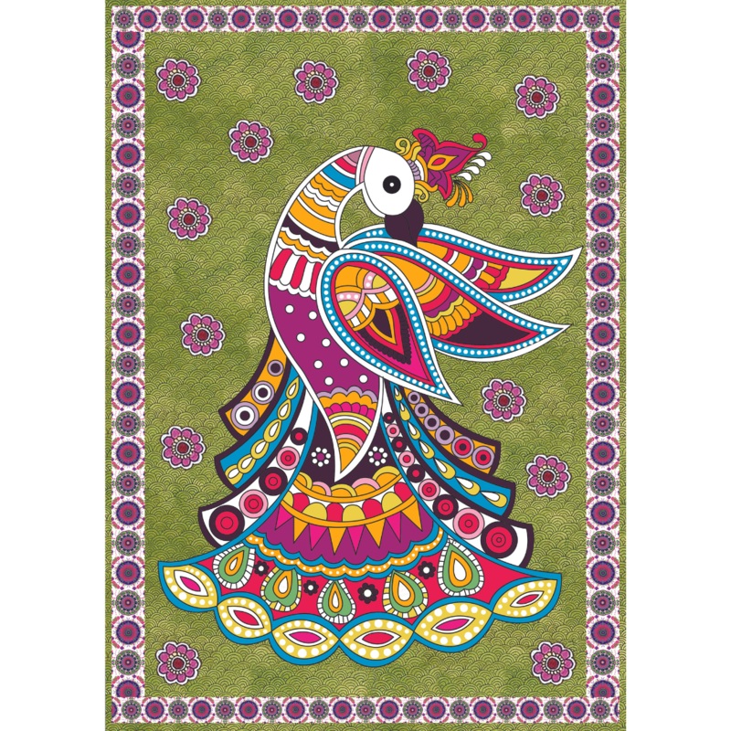 Filament Decoupage Paper Madhubani Fauna 2 Designs A4 2 Sheet