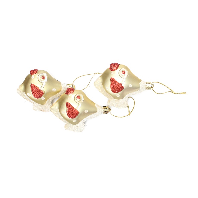 X-Mas Decorative Fish Hanging Gold 3.5 X 2.75 1Box Acetate