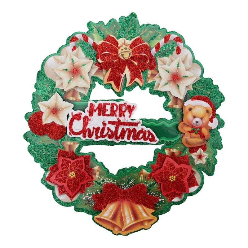 X-Mas Paper Wreath Cheerful Christmas 1Pc