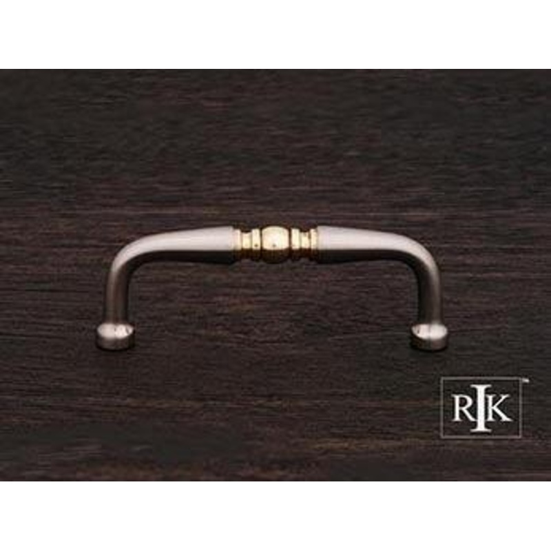 Decorative Curved Pull 3 – Pewter & Brass