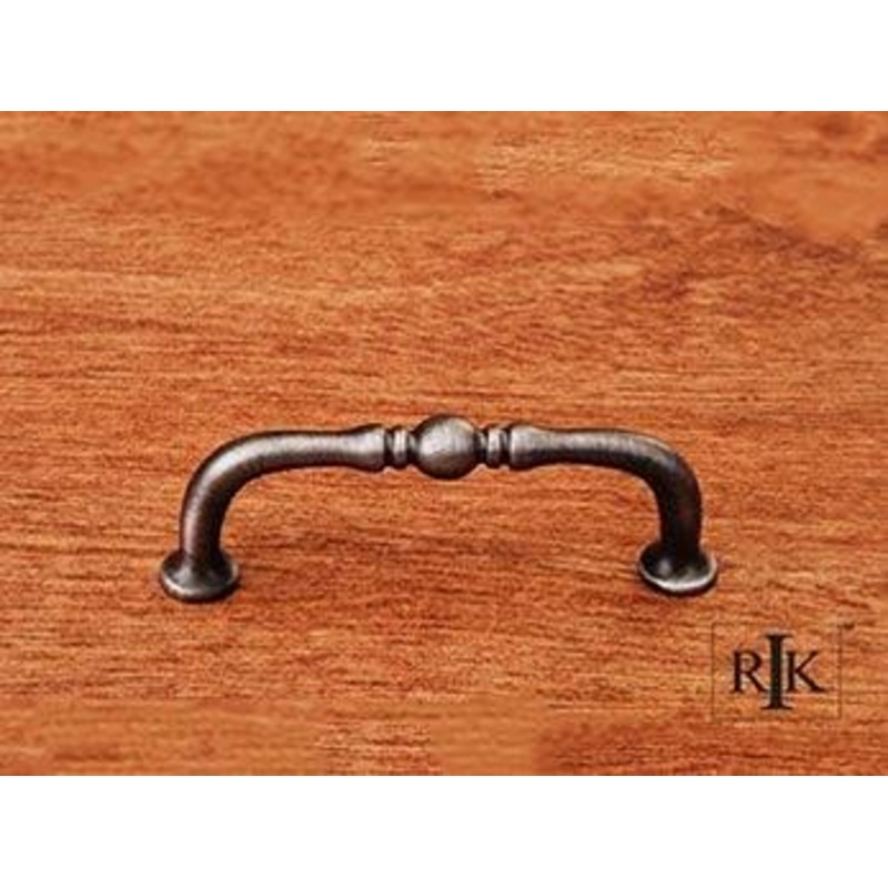 Decorative Elongated Colonial Pull 3 – Distressed Nickel