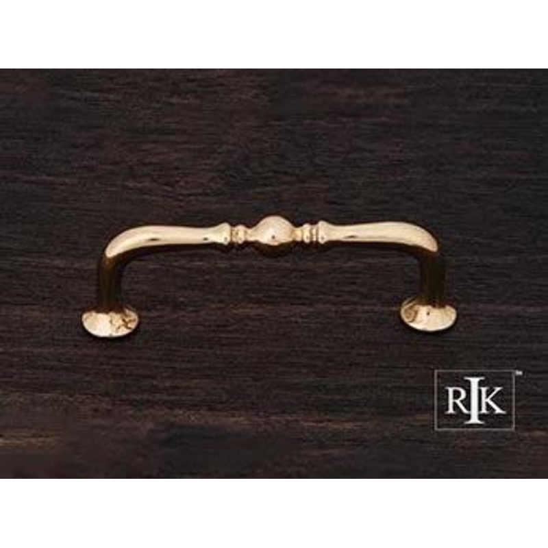 Decorative Elongated Colonial Pull 3 – Polished Brass