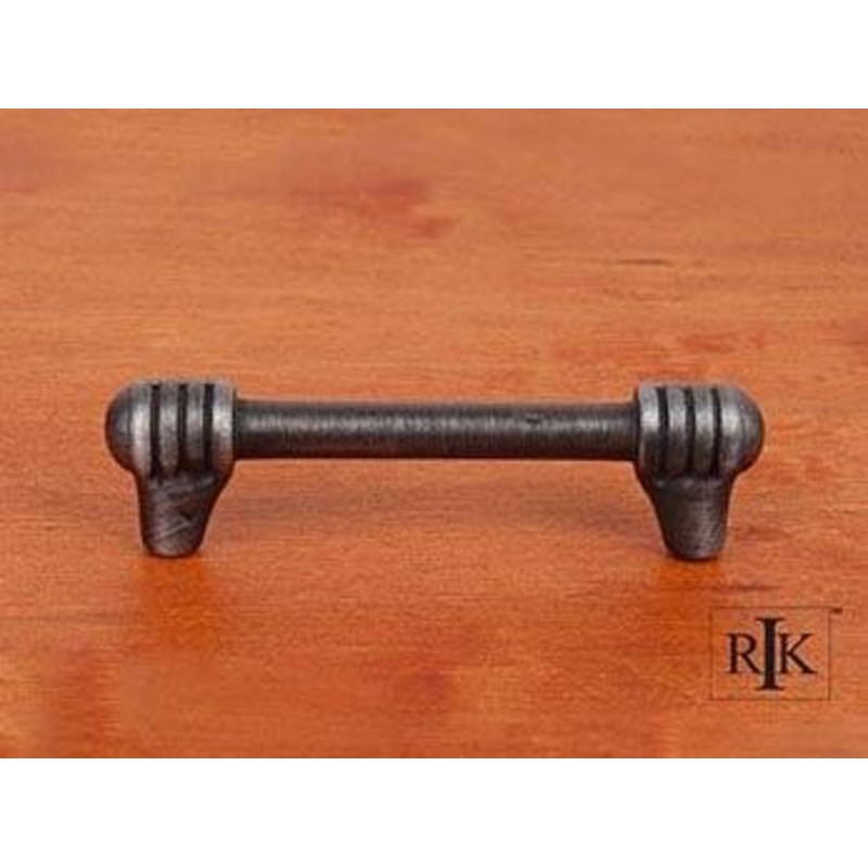 Distressed Rod with Swirl Ends Pull 3 1/2 – Distressed Nickel
