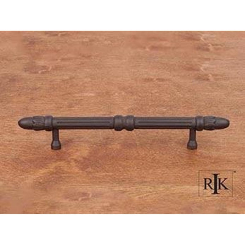 Lined Rod Pull with Petals @ End 5 – Oil Rubbed Bronze