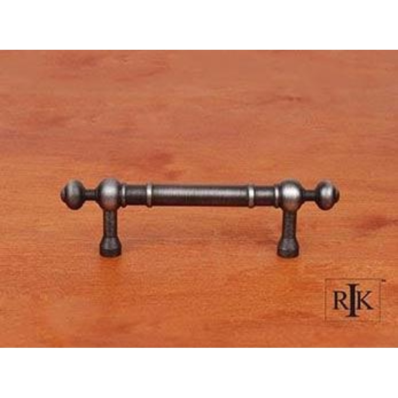 Plain Pull with Decorative Ends 3 – Distressed Nickel