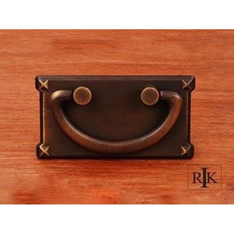 Rectangular Plated Bail Pull  3 3/4 (95mm) – Antique English