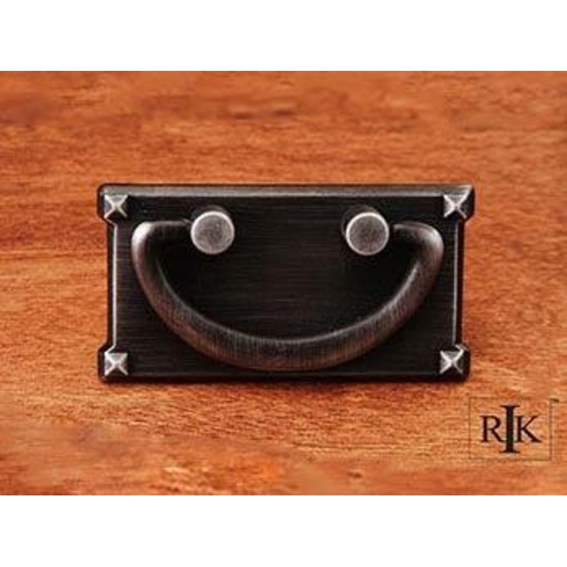 Rectangular Plated Bail Pull  3 3/4 (95mm) – Distressed Nickel
