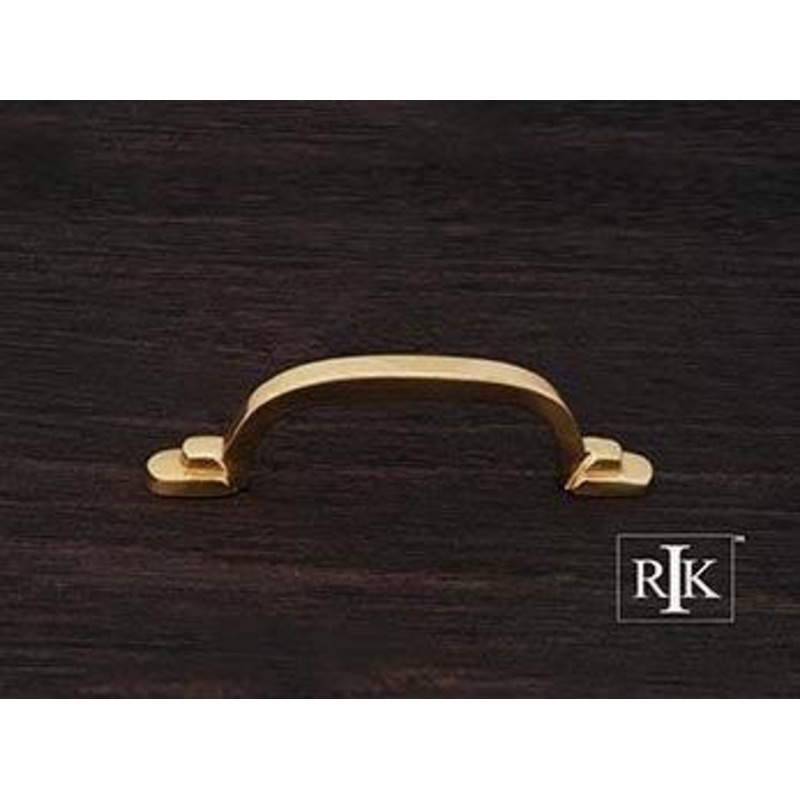 Two Step Foot Rectangular Pull 3 – Polished Brass