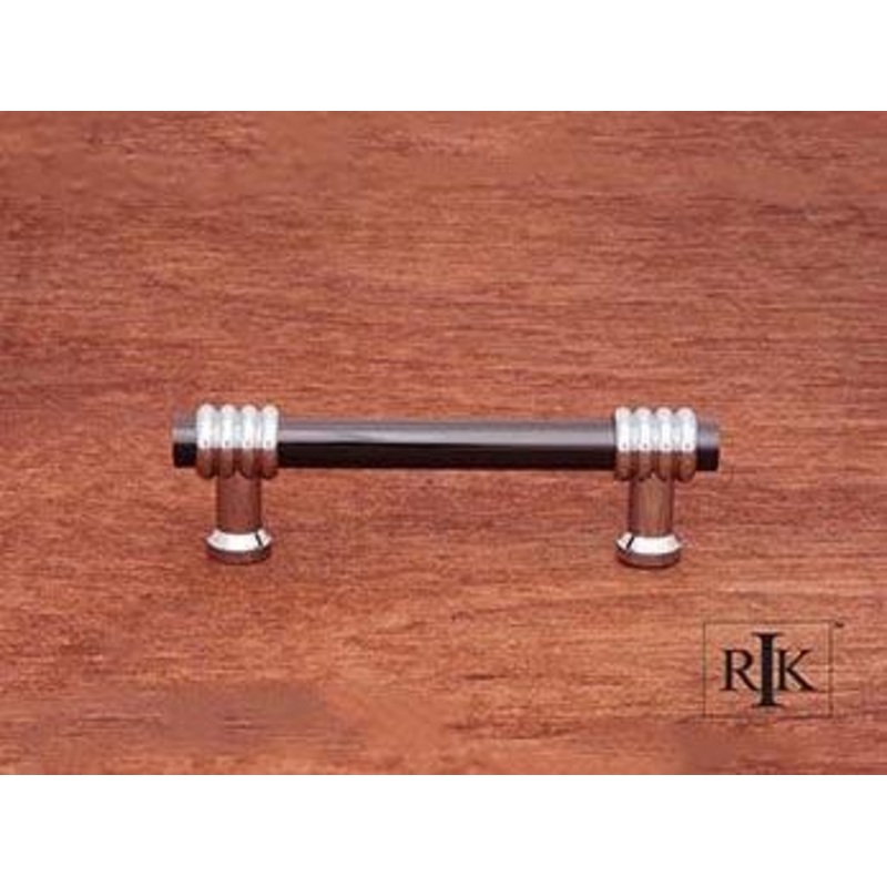 Two Tone Swirl Pull 3 1/2 – Black Nickel & Chrome