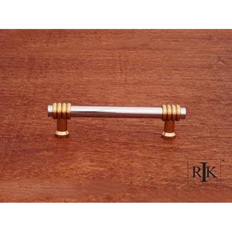 Two Tone Swirl Pull 3 1/2 – Chrome & Brass